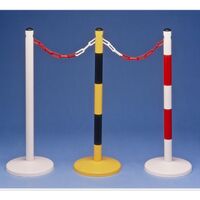 Potelet métal rouge et blanc sur coupelle HT 90 cm
