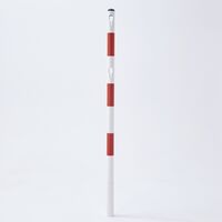 Potelet métal rouge et blanc à sceller HT 150 cm