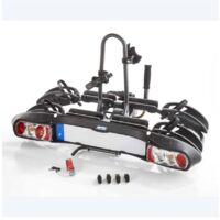 Mottez – Porte-vélo 2 vélos électriques sur attelage rabattable – Modèle ZEUS V2 – Installation rapide avec fixation universelle – Charge max 60kg