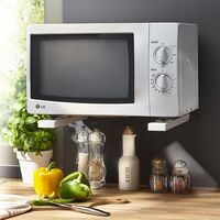 Mottez – Support micro-ondes télescopique ajustable 35-53 cm – Charge maximale 50 kg – Pour cuisines modernes et espaces restreints