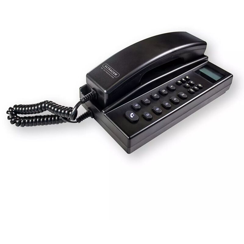 Téléphone De Bureau, écran LCD à 16 Chiffres, Téléphone Fixe Filaire,  Volume Réglable, Noir Avec Répondeur Pour La Maison, Noir 