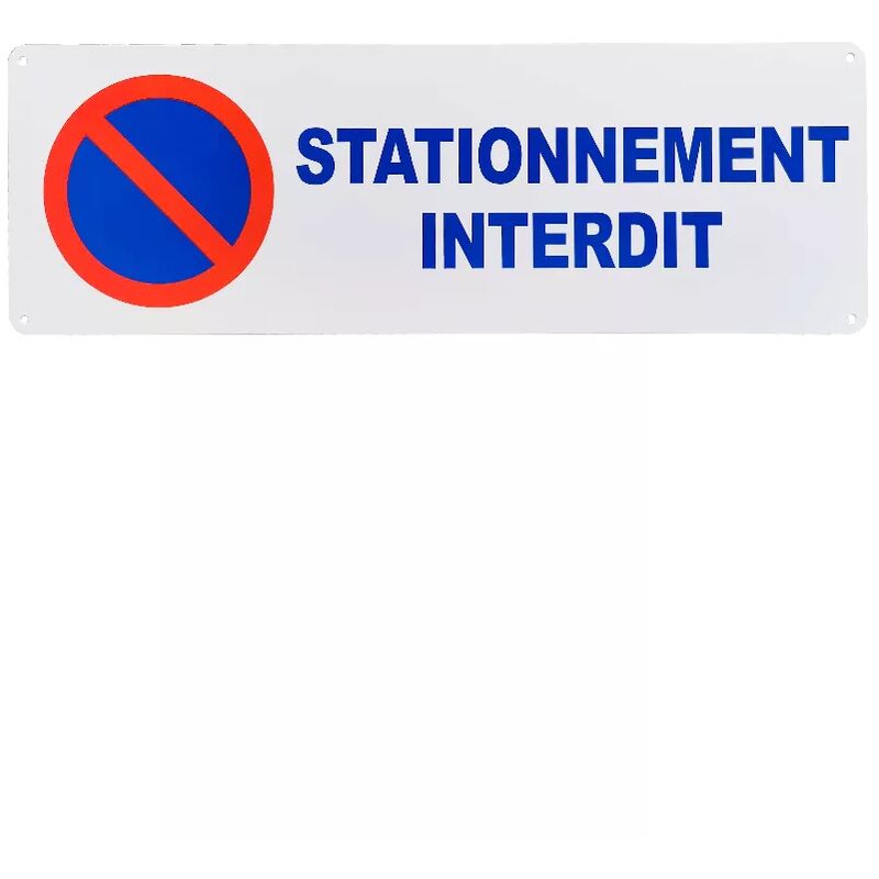 Large panneau extérieur 'STATIONNEMENT INTERDIT' - PVC résistant (42 x 14  cm)