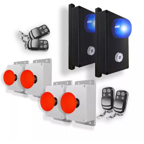 Alarme panique 4 boutons coup de poing SOS sans fil 150m haute-résistance 2 alertes sirène multi tonalités (gamme KP)