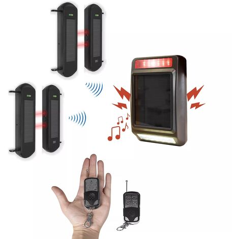 Kit barrières infrarouges solaires sans fil longue distance 900m (2 jeux de 1B) – Alarme extérieure solaire (DA600+)