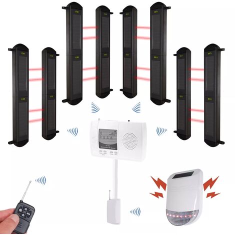 Kit "protection agricole" - 4 jeux de barrières 2B portée 900m + alerte locale sirène 105 dB (gamme DA600+/HY) (1/5)