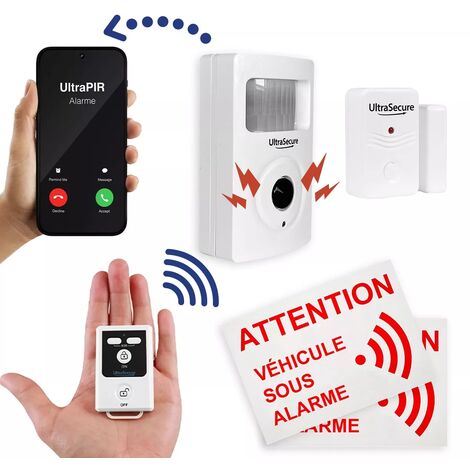 Kit alarme GSM autonome sans-fil camping-car ESSENTIEL 2 - UltraPIR +  détecteur d'ouverture + télécommande (gamme BT)