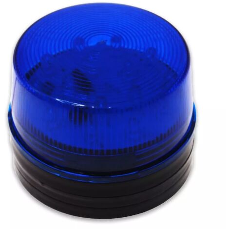 Ultra Secure – Lampe clignotante stroboscopique bleue 12V – Câble 3m – Fixation vis ou adhésif double face – Compatible systèmes d'alerte