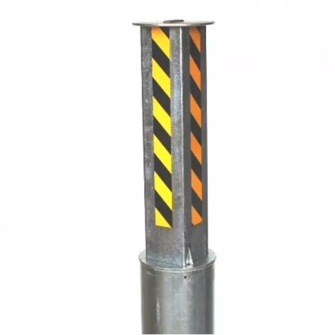 Ultra Secure – Poteau télescopique anti-bélier 535mm – Acier galvanisé – Clefs distinctes – Signalisation jaune et noire - TP-120-BY