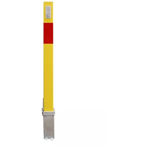 Poteau amovible 100P-YR-RPW JAUNE/ROUGE avec plaques et bande réfléchissantes (s'entrouvrant) haute résistance (1/5)