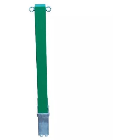 Poteau amovible 100PE-G VERT (s'entrouvrant) haute résistance avec oeillets pour chaine (1/5)