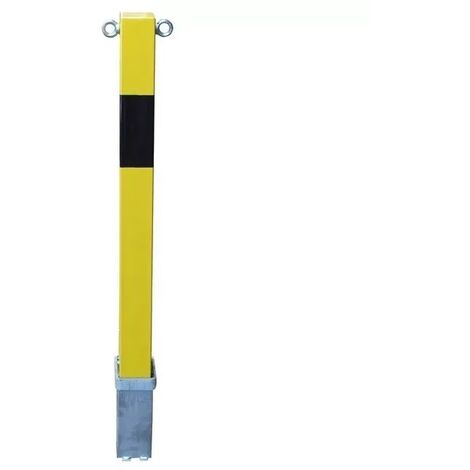 Poteau amovible 100PE-YB JAUNE/NOIR (clefs distinctes) haute résistance avec oeillets pour chaine (1/5)