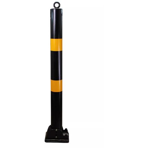 Poteau rabattable 900-76-BY NOIR/JAUNE (clefs distinctes) avec oeillet
