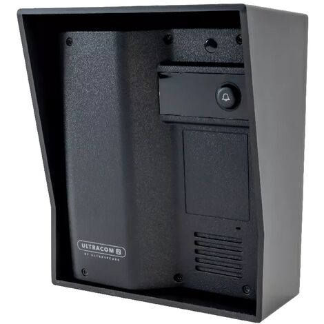 Platine de rue 600 mètres autonome individuelle sans-fil longue distance - UltraCOM2 NOIRE 600-SOLO avec visière Noire (1/5)