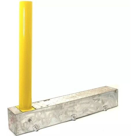 Ultra Secure – Poteau escamotable de stationnement jaune rabattable – Acier galvanisé – 645 mm de hauteur – Système de verrouillage sécurisé - 620FA-Y