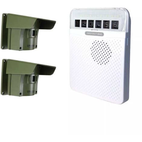 Alarme d'allée 800 mètres sans-fil avec détection de passage extérieur - PROTECT 800 (1 récepteur blanc, 2 détecteurs) (1/3)