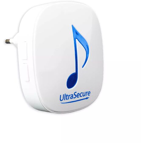 Ultra Secure – Carillon R supplémentaire sans fil 600 mètres – 35 mélodies – Volume réglable – Transformateur intégré pour installation sur prise - DA600