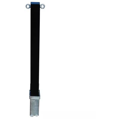 Ultra Secure – Poteau amovible noir haute résistance – 790 mm avec 2 œillets pour chaîne – Cadenas avec 3 clés distinctes – Base enterrée incluse - 100PE-B
