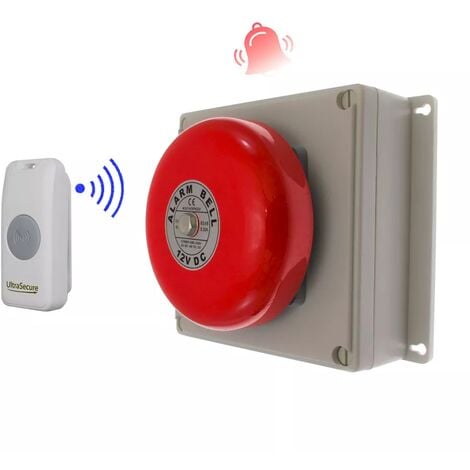 Sonnette cloche industrielle sans-fil 800 mètres longue distance - bouton autonome résistant IP56 (PROTECT 800)