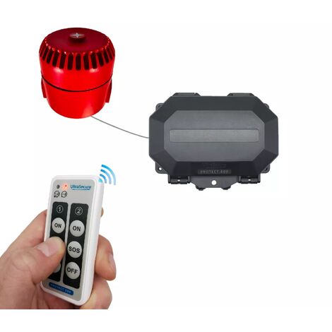 Kit panique robuste sans fil 800m avec sirène PRO IP65 et télécommande SOS - Durée et tonalité réglable (PROTECT 800)