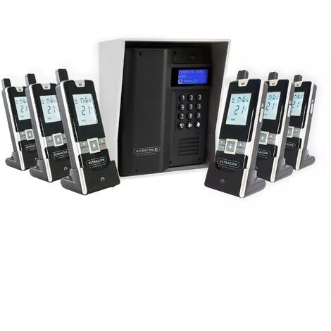 Interphone sans-fil alimenté sur portail 600 mètres longue distance collectif - UltraCOM3 visière argentée + 6 combinés (1/5)