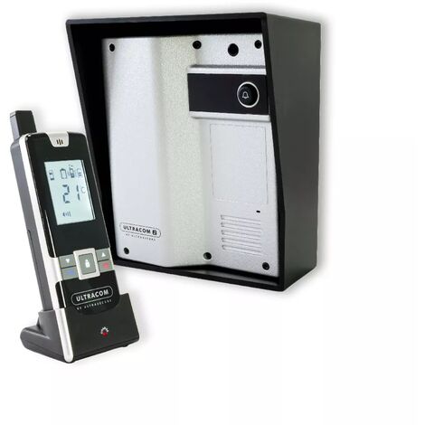 Interphone sans-fil ouverture gâche / portail via combiné - UltraCOM2 + visière noire + 1 combiné