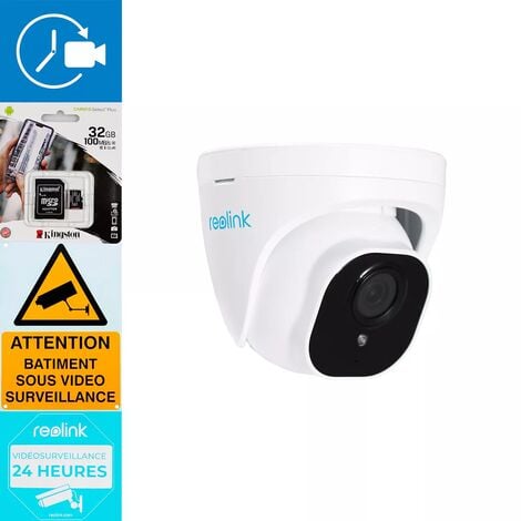 Kit Time-Lapse : Caméra PoE & DC 12 V / 4K / Détection intelligente /  Vision nocturne 30m / IP66 / APP (Reolink)