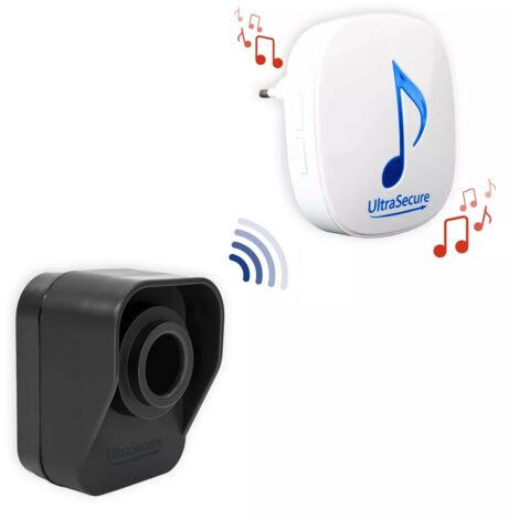 Ultra Secure – Kit alerte passage 600m – Détecteur de mouvement autonome – Carillon lumineux 35 mélodies – Alimentation 3 piles AA - DA600