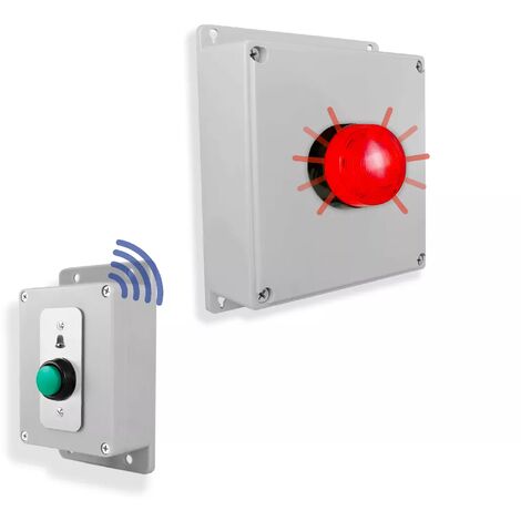 Kit sonnette sans-fil avec flash - Haute-résistance / 800m / 1 bouton pro autonome sur piles (Gamme PROTECT 800)