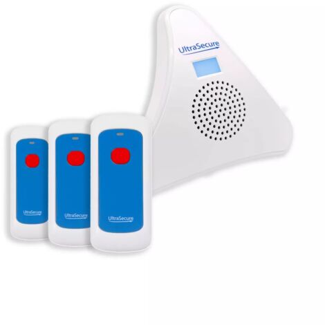Alerte panique sans-fil - 3 boutons SOS & Carillon mobile portée 600m / 35 mélodies / volume réglable / flashs (DA600+) (1/5)