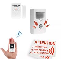 Kit alarme "local agricole" autonome sans-fil - Détecteur mouvement + ouverture + télécommande (BT)