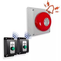 Kit sonnette sans-fil avec cloche - Haute-résistance / 900m / 2 boutons pro 'SONNEZ SVP' autonomes sur piles (DA600+)
