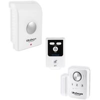 Alarme autonome sans fil sur piles - Détecteur d'ouverture + vibration avec 2 sirènes (BT)