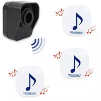 Kit alerte de passage 600m "BALCON" - 3 carillons lumineux 35 mélodies & détecteur mouvement autonome (DA600+)