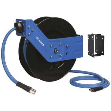 Lacme – Enrouleur pneumatique 10m – Pression max 10 bars – Raccord d’entrée 1/4" – Support à 180° pour usage pro