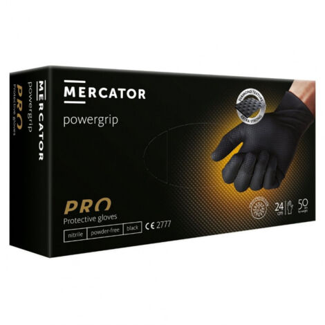 Gant nitrile, noir, taille M, x50 - Mercator