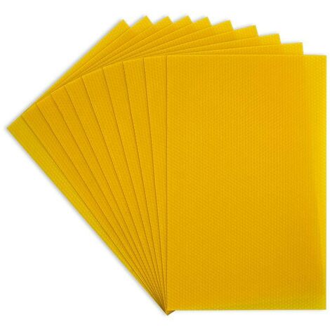 Cire gaufrée Premium pour cadres de corps ruche Dadant (lot de 10 feuilles)