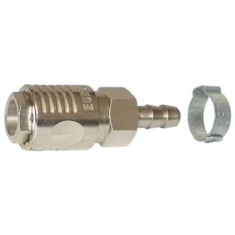 Lacme – Coupleur raccord rapide cannelé 8mm – Embout femelle en laiton nickelé – Connexion rapide pour plomberie et irrigation - RAC500 (1/2)