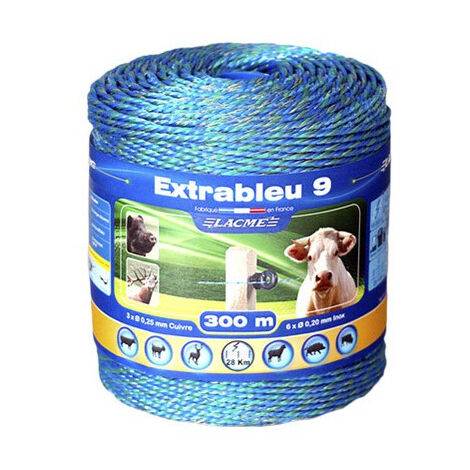Fil de clôture extrableu 9 conducteurs Lacmé - X Longueur 500 m
