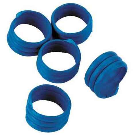 Bague d'identification en spirale 16 mm – Lot de 20 pièces – Couleur bleue pour poules et paons – Solution durable pour suivi animalier – Kerbl