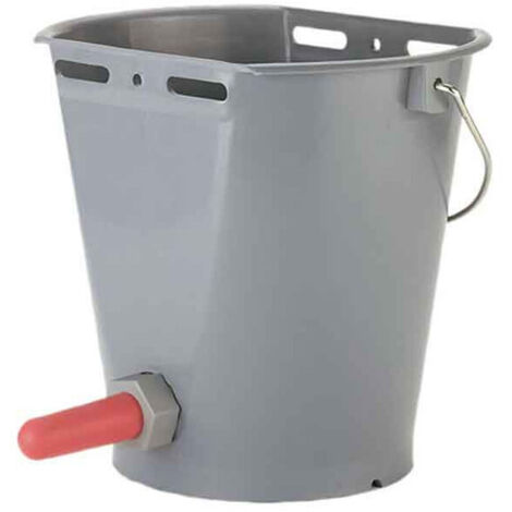 Seau à Veau Plastique 8l Avec Clapet Et Tétine Rouge