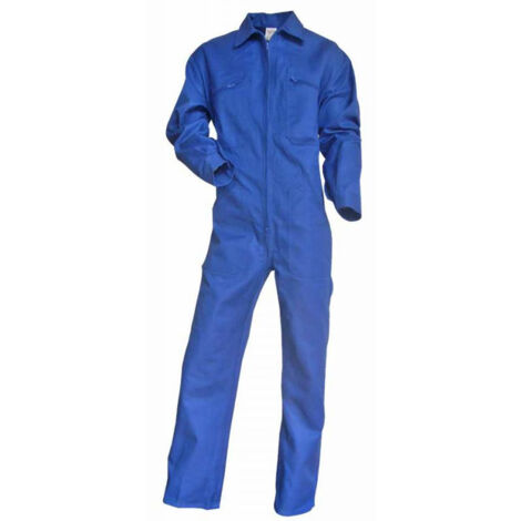 LMA – Combinaison de protection taille 6 bleu bugatti – 100% coton 320 g/m² – Fermeture à glissière double curseur – 2 poches poitrine zippées