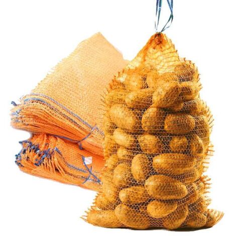 100 Sacs filets Raschel avec cordon de serrage coloris jaune - X Contenance 10 kg