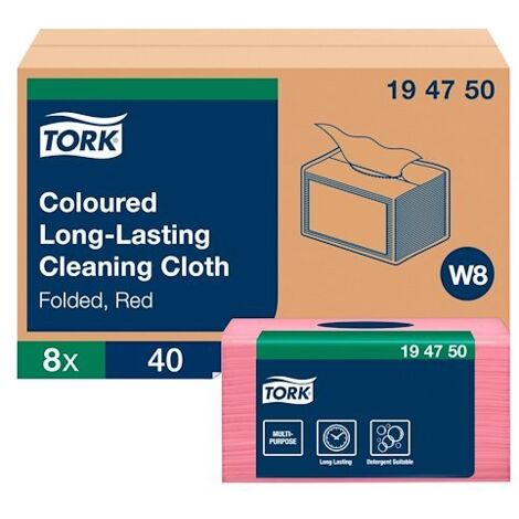 Lavette ajourées non tissées synthétiques Tork premium couleur - Paquet de 40 (1/4)