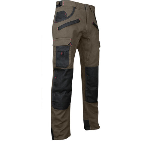 Pantalon taille haute multipoches taupe/noir Tourbe LMA - CBA - Couleur Taupe/noir - Taille Vêtement 56 (1/5)