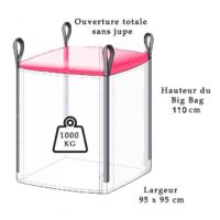 Big Bag standard fond plat - 1000 kg (95x95x110cm)