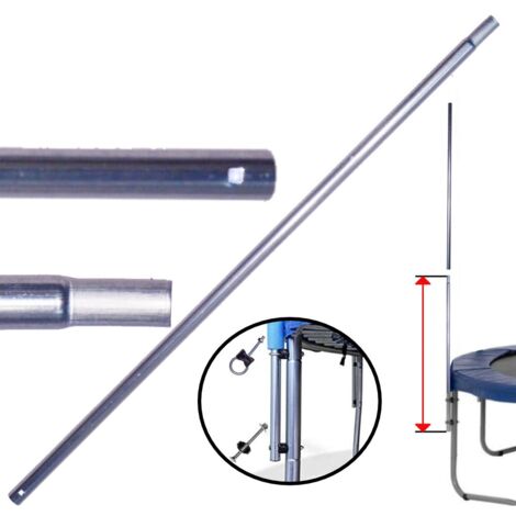 Montant 105cm - 1 Trou - Diamètre 25mm - Pour Filet Trampoline (Partie Basse qui se fixe sur pied avec vis droite et vis boucle)
