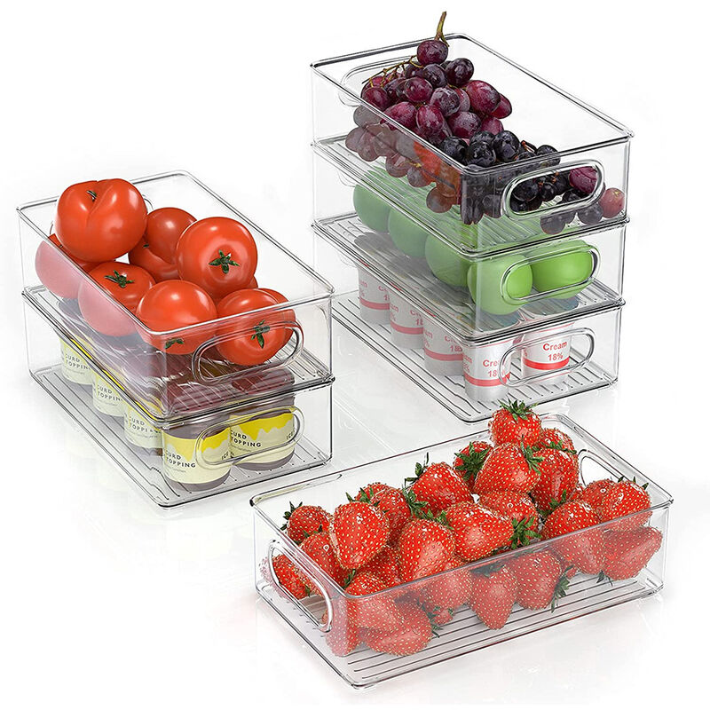 Eabdice 2 Pièces Rangement Frigo, Boite de Rangement Frigo, Empilable Organisateur Frigo, pour Les Réfrigérateurs, Les Congélateurs et Les Armoires Eabdice 2 Pièces Rangement Frigo, Boite de Rangement Frigo, Empilable Organisateur Frigo, pour Les Réfrigérateurs, Les Congélateurs et Les Armoires