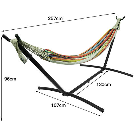 Hamac Double KESSER Avec Support - 200 Kg, Pour Intérieur/Extérieur