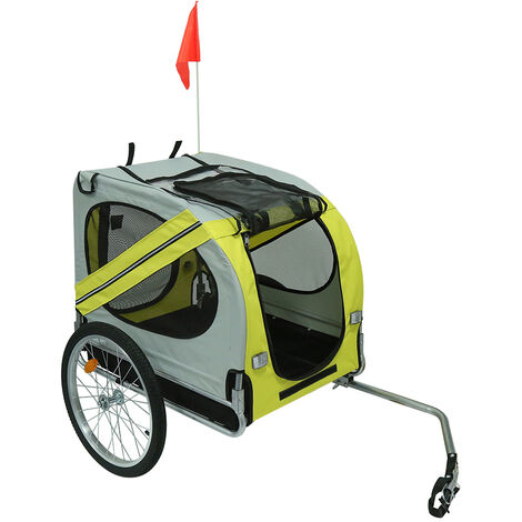Hofuton Remorque de vélo pour chiens jaune et gris (1/5)
