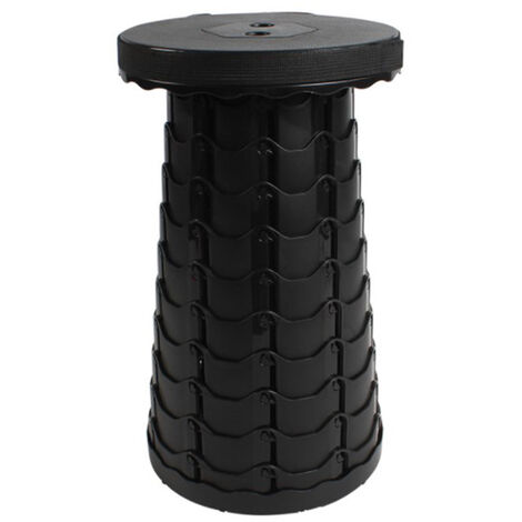 Hofuton Tabouret Pliant Portable, Télescopique Tabouret Pliable Portable, Tabouret de Camping pour L'extérieur, Randonnée, Pêche, Barbecue, Intérieur, Voyage, Fête, Noir (1/5)